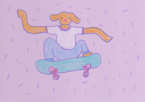 jxiaoo: skateboarding pups!