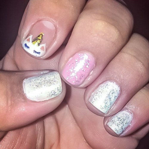 I may have done some #UnicornNails #NailArt #Pink #Glitter #Sparkles #RainbowSparkles #Manicure #DIY
