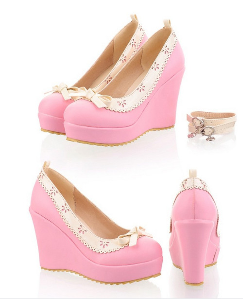 ♡ Lace Cut High Heel Wedges (3 Colours) - Buy Here  ♡Discount Code: honey (10% off your purchase!!)P