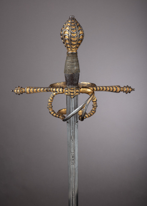 A Rapier with a simple gilded hilt,OaL: 48.5 in/123.2 cmBlade Length: 42.5 in/108 cmWeight: 2.8 lbs/