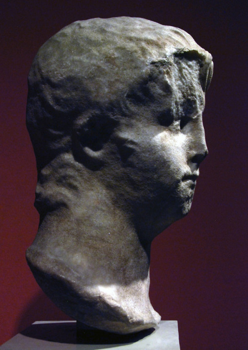 Portrait of Nero, type 4. 64-68 AD. Fine-grained white marble. H 36,5 cm. Nasjonalmuseet for kunst, 