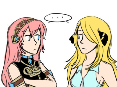 prompt given to me for: Luka/Miku meeting Dawn/Cynthia with luka and cynthia becoming instant friends because of their similar love for tiny girls??? omg      …  moral of the story: i actually have no fucking idea how old dawn is