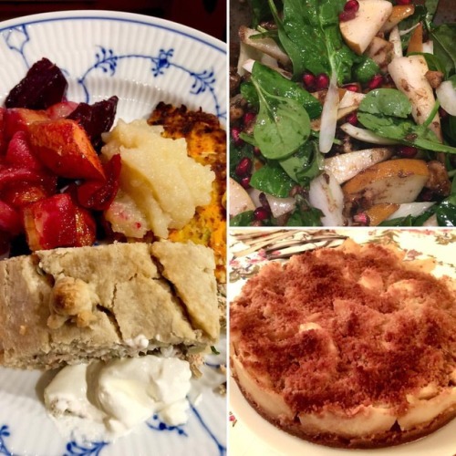 Xmas Dinner #glutenfree #dairyfree #salmonandwildricepies #sweetpotatopancakes #applesauce #roastedveggies