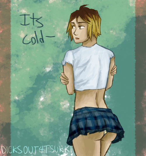 Decided to colour that sketch of Kenma wearing a skirt, uhff he’s such a cutie