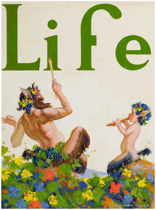 Satyr and Pan, Life Magazine Cover.Oil on board.Source : fineart.ha.com.Art by Benjamin Cory Kilvert