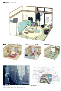 sour-blue:  Scenery concept art from the DRAMAtical Murder Official Works artbook 