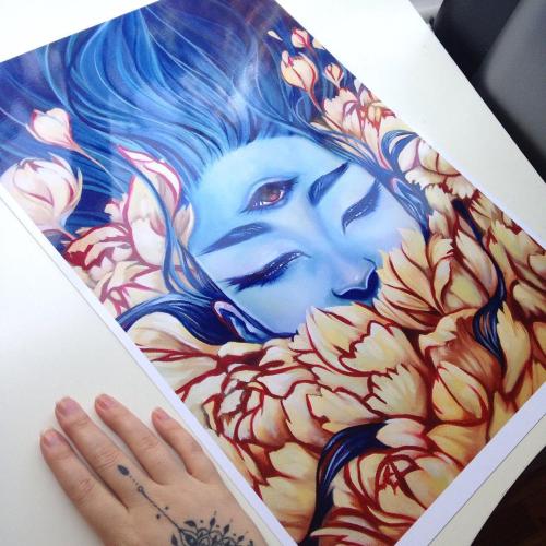 jenleesketchbook:  I’m testing out some bigger paper. It’s tough printing your own work sometimes, there’s a lot of trial and error. I wasted one sheet and this one is good but not perfect. This is glossy 13"x19" paper and personally I’m