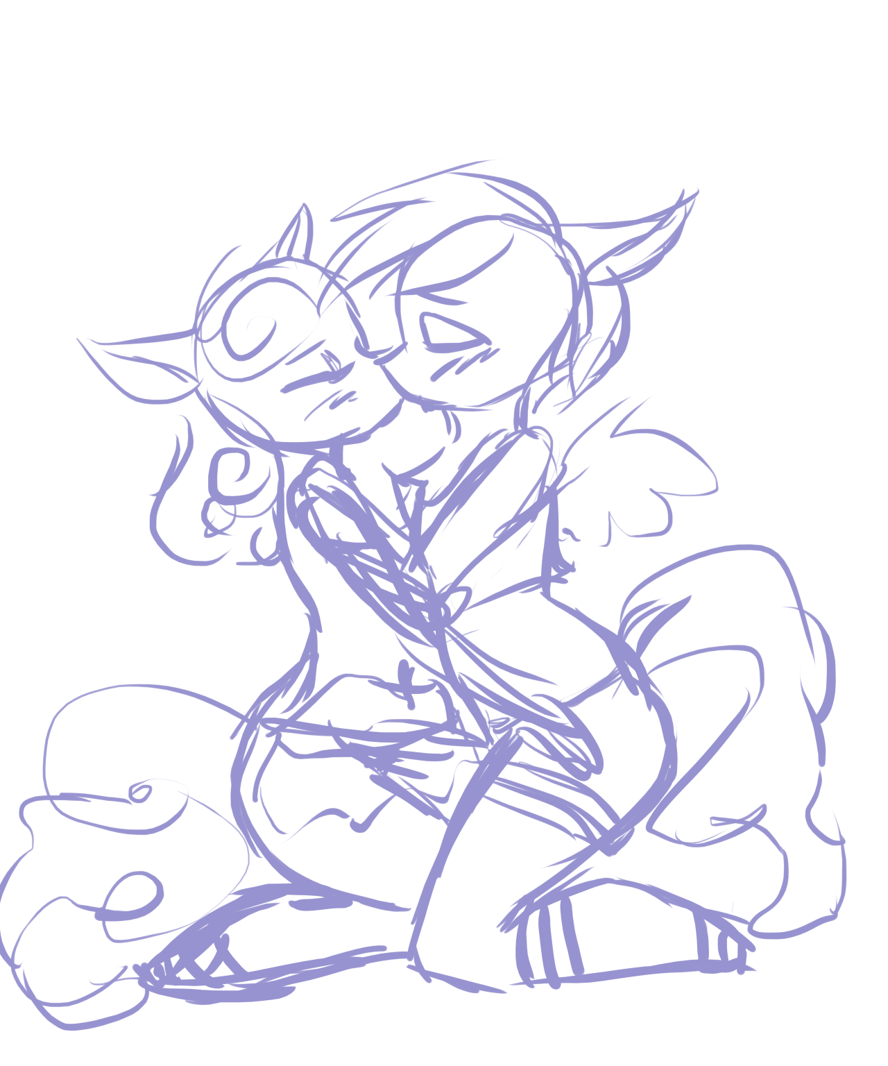 rainbowsprinklesart:  scootabelle smoochin. might clean this one up.  &lt;3