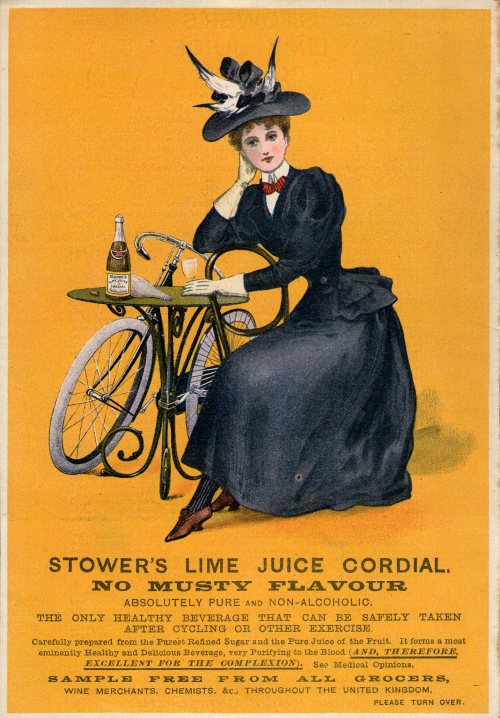 michaelmoonsbookshop: Stower’s Lime Juice Cordial - undated colour printed advert c1890
