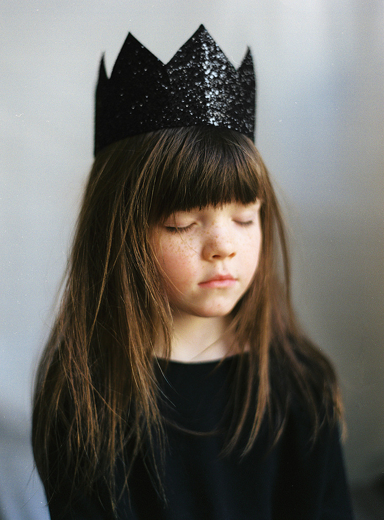 100philosophers:  	ninel by apasz 	Via Flickr: 	black glitter crown patkas kids facebook