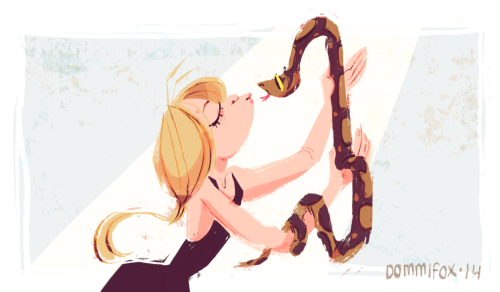 dommifox:Doodles between working on my film! I just really love snakes, they’re so sweet and misunde