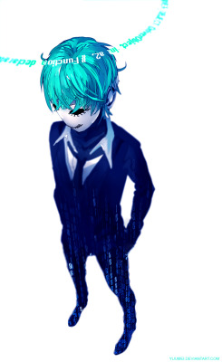 maid-en-china:  Another design of Frey’s cyber self :D His hacker handle is No.44 From the series Fisheye Placbo