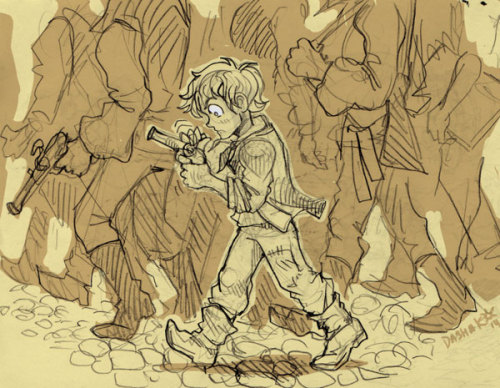 To the barricades! I need to draw illustration for la brique. I drew a lot of stories, so now it&rsq