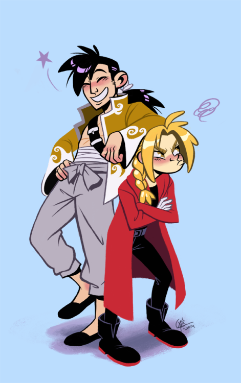 starrybitz: A drawing of a silly prince and a grumpy alchemist. :P 
