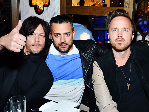 reedusnorman-deactivated2015070: Norman Reedus, Chris Paul, and Aaron Paul attend the Flaunt Magazine event at Hakkasan honoring Norman Reedus on April 21, 2015.