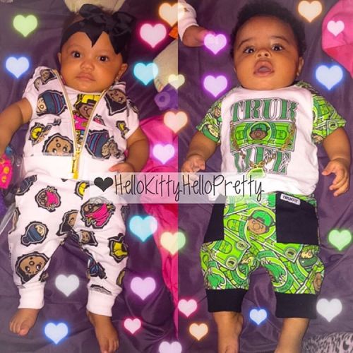 My baby dolls in their #TrukFit outfits. @trukfit ✨ #BoyGirlTwins. #FraternalTwins. #TwinMom.