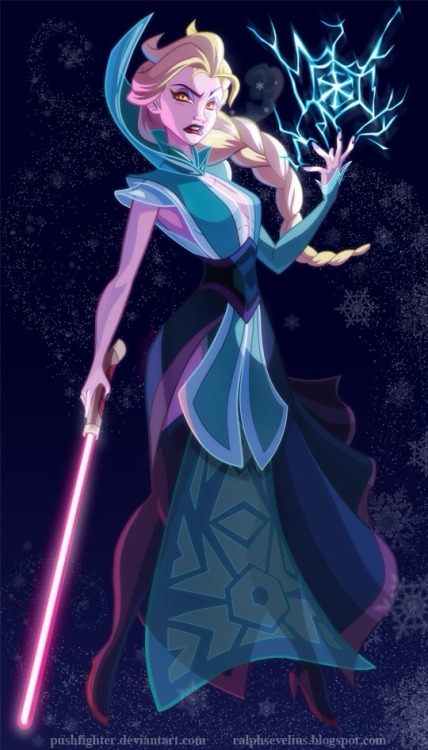 xxgeekpr0nxx:Sith Elsa: the Disney Star Wars Princess series by Ralph Sevelius.