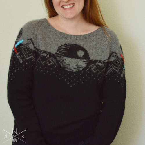 knatalieknits:Star Wars Sweater knitting pattern now up on Ravelry and Etsy!