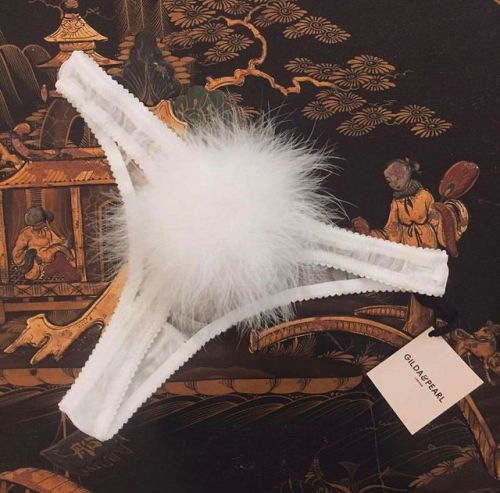 martysimone: Gilda &amp; Pearl | Marabou embellished thong |  © Jane’s Vani