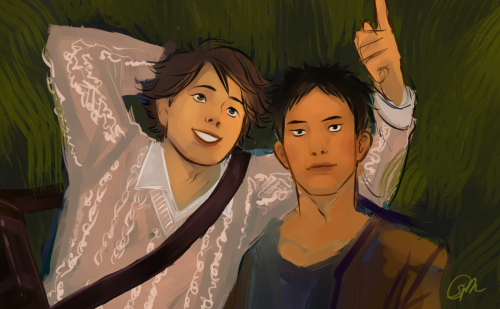 IwaOi WIP and Sketch- Print in progress! I guess they’re in college here? There’s still a lot of stu