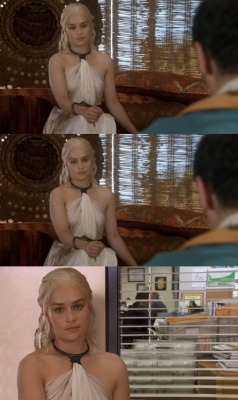 jackalriot:That time when Daenerys was so unimpressed she looked directly into the camera like she was on an episode of The Office[x]