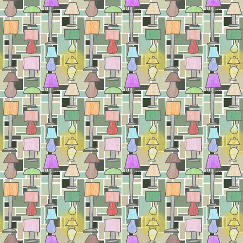 Lamp Pattern Created For Colleges Pattern Project. I Used Everyday Object To Create A Repeating Pattern