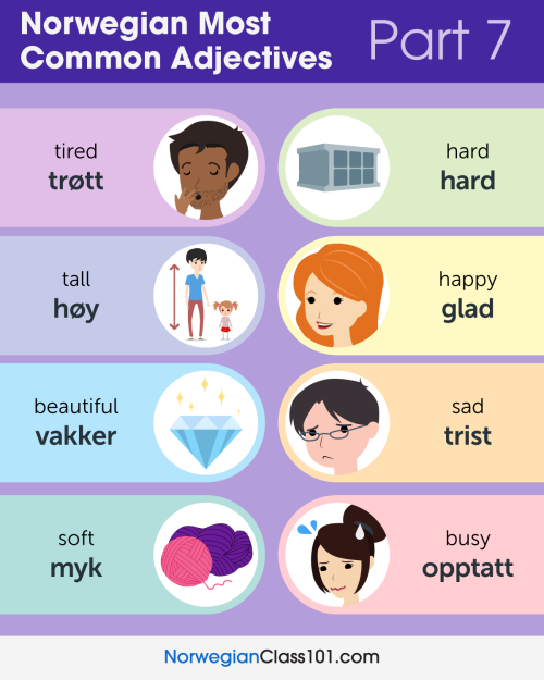 norwegianclass101:Most Common Adjectives in Norwegian PS: Learn Norwegian with the best FREE online 