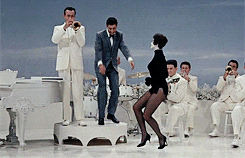 Jerry Lewis and Sylvia Lewis with Harry James and His Band in the film “The Ladies’ Man” (1961)