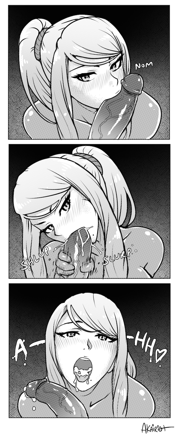 samus blowjob by akairiot