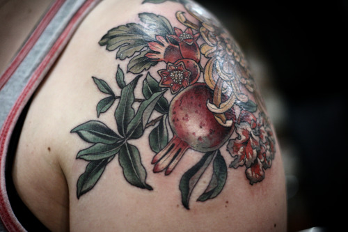 Chrysanthemum and ornamental pomegranate for Sarah. Thank you!