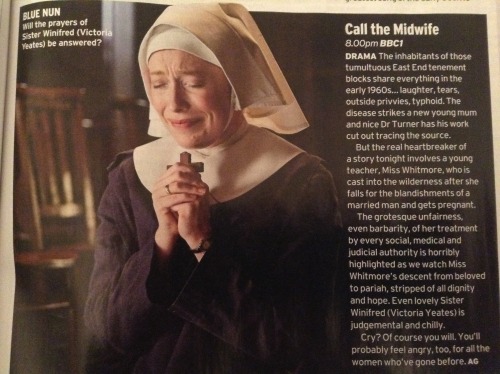 This weeks Radio Times section on Sunday’s episode of Call the Midwife!