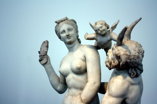 hellenicdreams: Aphrodite, Pan, and Eros. NAM, Athens, 3335: c.100 BC. Found in the ‘House of 