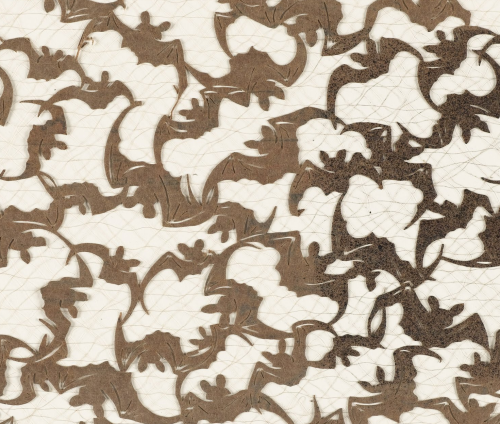 Katagami (型紙): Flying Bats, Unknown, Japan 1780–1830 Medium: Mulberry paper, lacquer made from persi