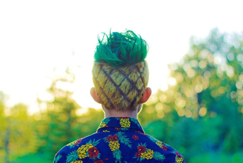 iamjadensmithtwopointoh:  aisselectric:  crashleysimpson:  boredpanda:    This Guy Lost A Bet To His Cousin. The Winner Could Do The Loser’s Hair    xXxPINEAPPLEPUNKxXx  This is art though  This dope af  I fuck with the pineapple cut