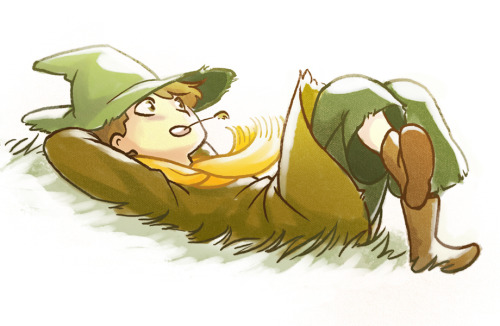 I wanted to try out these new brushes, so I drewd snufkin. Webcomic - Patreon - KoFi