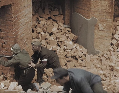 lamus-dworski:Polish insurgents during 1944 Warsaw Uprising.Stills from non-fiction film ‘Pows