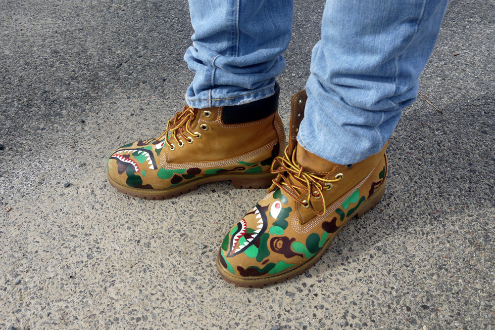 thelordsforum:  More pics of my bape timbs | ape shall never kill ape 