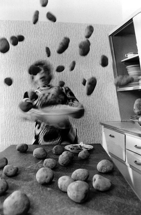 poetryconcrete: Kitchen Frenzy, photography by Bernhard &amp; Anna Blume, 1985.