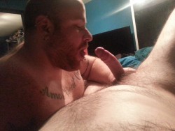 pig-bear1:  buriedbygayflesh:  tasty snack  It’s me playing with my man’s cock. 