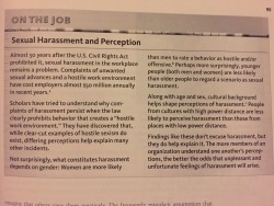 sahlope:  Is this a fucking joke??? I can’t believe this is assigned reading for my class. What kind of deluded misogynistic idiot wrote this text book. Women are not “more likely” to view behavior as harassment they are more likely to BE HARASSED.