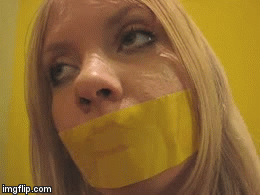 js55443:  sexy girl gagged with yellow tape