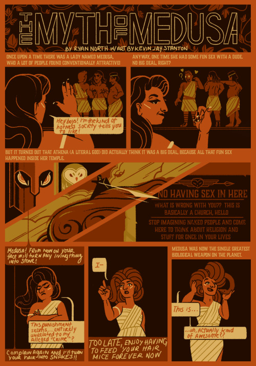 kevinjaystanton: The Myth of Medusa, pg 1 of 4 I’m illustrating the ever-amazing Ryan North&rs