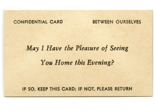 theclockworkaesthete: neroslyre: design-is-fine: Acquaintance cards, a variety of calling cards, 187