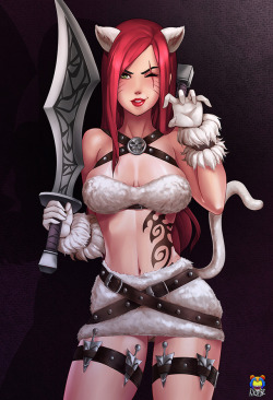 kyoffie:  Kitty Cat #Katarina done! H-Res/Line/Costume/Nude/Futa/PSD