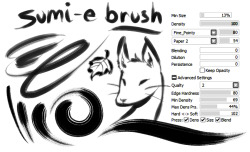 tinkering with brush settings in sai and