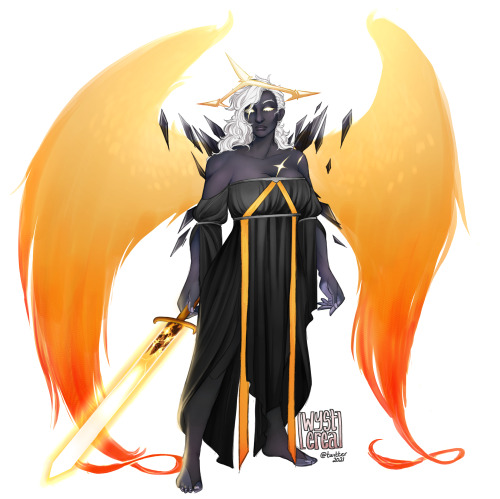 Ambriel, balisse angel of Sarenrae. NPC I designed for a game!