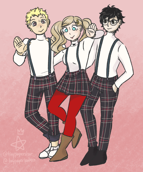 tinypaperstar:  I can’t believe Atlus gave the Shujiin uniform suspenders but barely did anyth