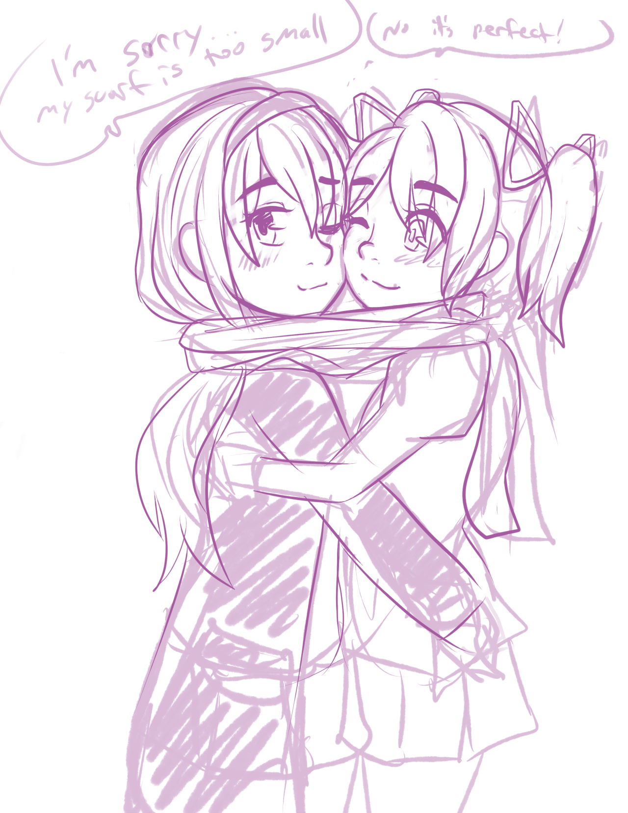 caffeccino:  Madohomu scarf sharing winter wonder! I wish I had more time to work
