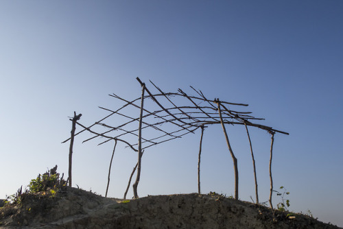 Temporary Shelter. Kerentoli refugee Camp. Bangladesh. 2017