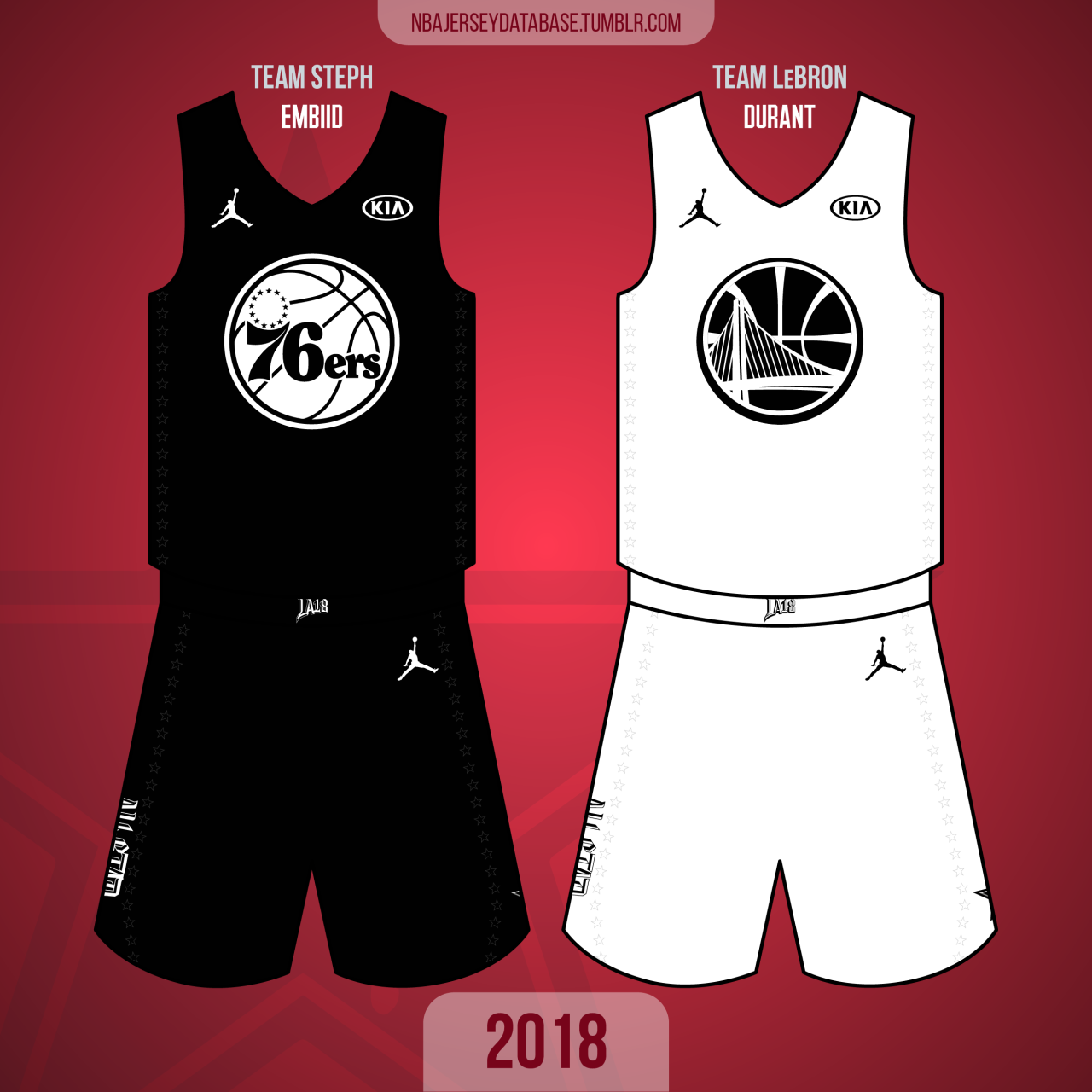 De gasten Tijdreeksen Aziatisch NBA Jersey Database, 2018 NBA All-Star Game Staples Center Team LeBron...